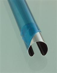 Track with strippable pvc cover partially removed